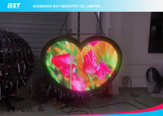 شكل قلب فليكس LED لوحة / 1000nits رقيقة جدا شاشة عرض مرنة