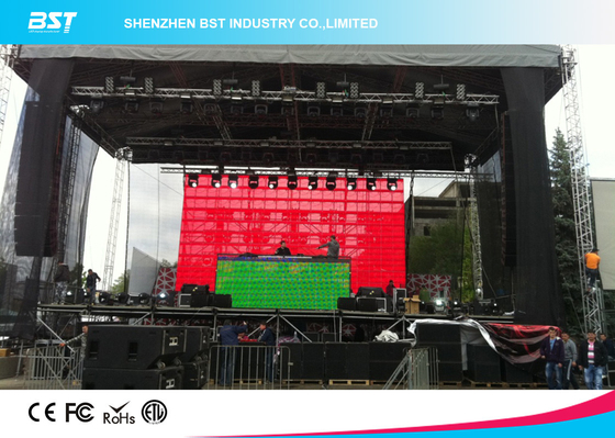 عازل للرياح في الهواء الطلق الإيجار الشفاف شاشة LED مساحة الكاميرا 10mm LED Display