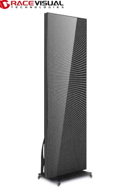 سلسلة IP داخلية 640mmx1920mm ملصق شاشة LED داخلية مع قاعدة العجلات ، تستخدم بشكل فردي أو تتدفق