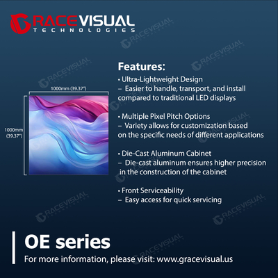 IP65/IP54 تصنيف OE Series LED Display خفيف للغاية وسهل التوصيل مع نسبة تباين عالية من 4000 1