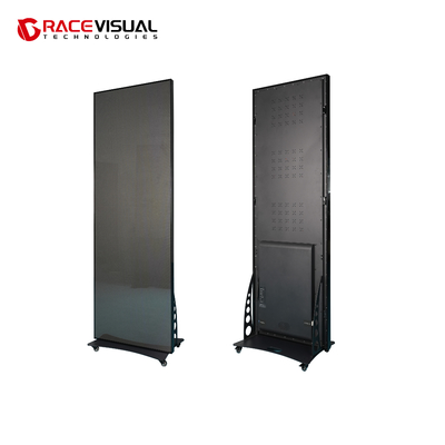 سلسلة IP P2.5 640 × 1920mm عرض ملصق LED داخلي حل عرض متعدد الاستخدامات مع مقياس رمادي 16 بت وقاعدة عجلة متنقلة