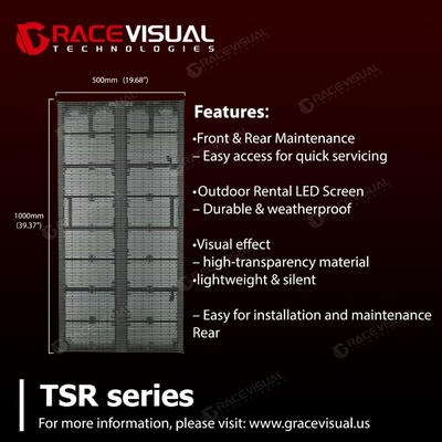 TSR-3.9-7.8 7680HZ IP65 الشفافية LED الشاشة الشفافية LED شاشة فيلم كامل اللون النافذة