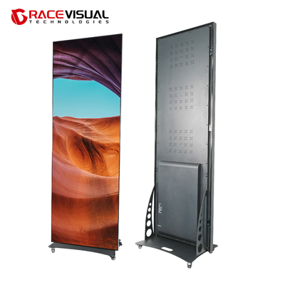 معدل تحديث 3840 هرتز لوحة إيفستر LED Mirror Screen P2.5 LED Stand Poster Digital Led Poster مع تصنيف IP40/IP21