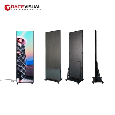 ملصق P2.5mm LED الداخلي   640x1920mm شاشة UHD ، 3840Hz Refresh ، تحكم WiFi ، موقف محمول مع دعامة وعجلات