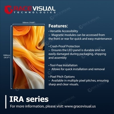 سلسلة IRA P3.91 الإيجار الداخلي ملون كامل 500x1000mm 7680Hz شاشة LED عالية معدل التحديث