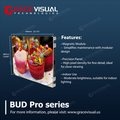 BUD Pro 1.86 Pitch Series عرض LED للخدمة الأمامية 7680HZ معدل تحديث أكثر من 500 نيت