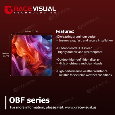 ≥5500nits HD الدقة الخارجي للوحة العرض LED Panel OBF Series Slim Die-Cast Design لتركيبات سقف الجدار والعمود