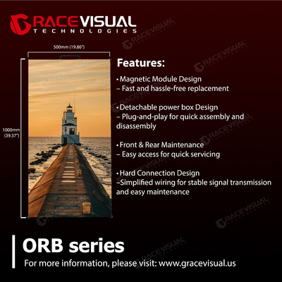 ORB Series Rental LED Video Wall مع 2.6mm 2.9mm 3.9mm و 4.8mm Pixel Pitch يحتوي على 500 × 500 mm و 500 × 1000 mm لوحات مع معدل تحديث 7680Hz و 4500nits
