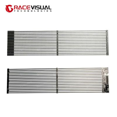 GRACEVISUAL TS-F: شاشة ذكية شفافة رقيقة للغاية ذات سطوع عالي (600 ~ 5500 نيت) وشفافية عالية ، واضحة في أي ضوء. لوحة ألومنيوم خفيفة للغاية (7 كجم) ، خدمة الأمامية / الخلفية لسهولة التثبيت.