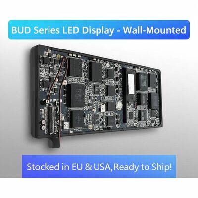 شاشة LED مثبتة على الحائط من سلسلة BUD بمعدل تحديث 7680 هرتز وهيكل من الألومنيوم المصبوب